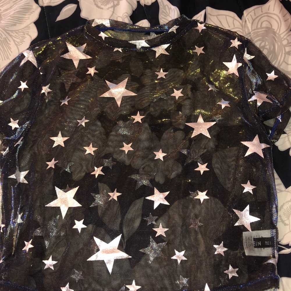 Sheer Star Print Top